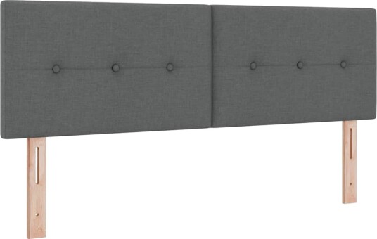 Box Spring Seng med Madrass i Mørk Grå 160x200 cm Stoff