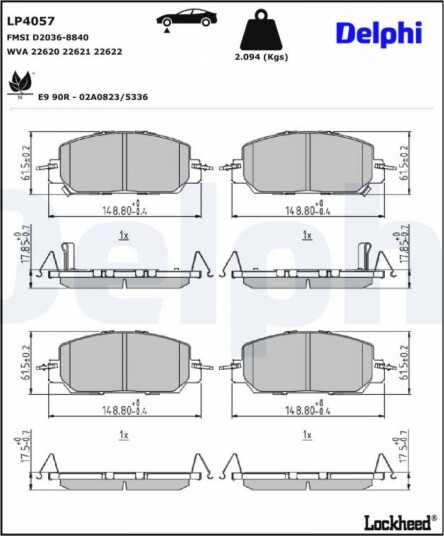DELPHI LP4057 Bremseklosser