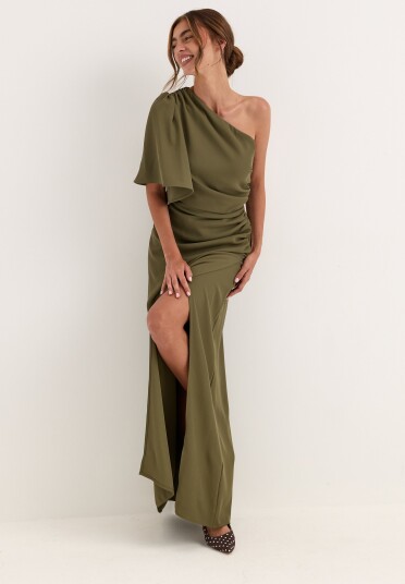 Bubbleroom Occasion Ruched One Shoulder Gown