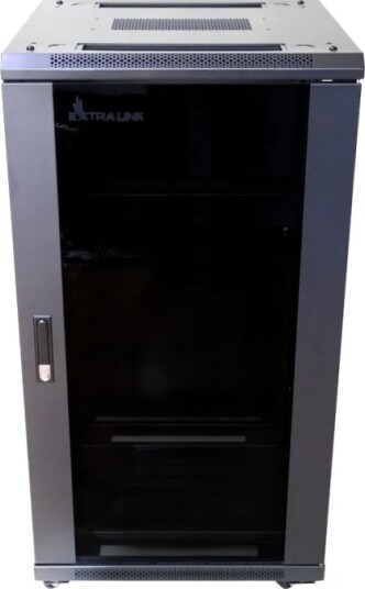 Extralink Rack Skap 600X600 Mm Står På Gulv Svart 22U 19"