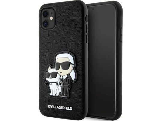 Karl Lagerfeld Iphone 11 Deksel Nft Karl & Choupette Patch Saffiano Svart