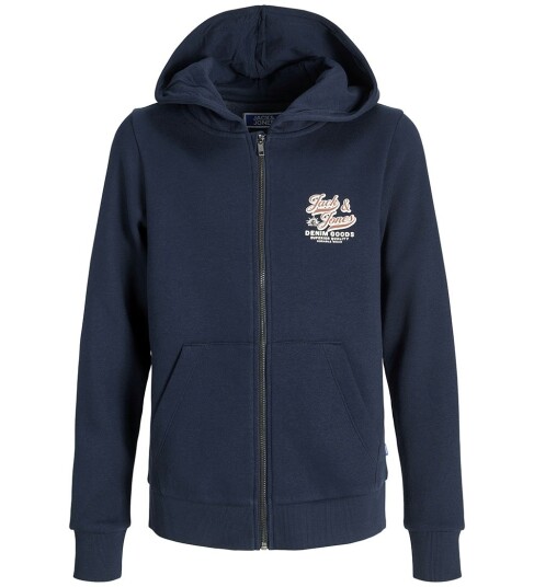 Jack & Jones Junior Hettegenser jjeLogo Sweat Ziphood 2col Jnr Blå