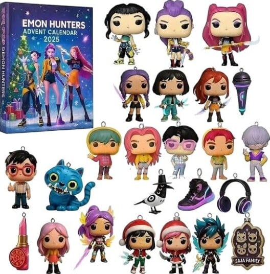 Kpop Demon Hunters Adventskalender 2025 Samleobjekt 3D Figur Dukker Huntrix Saja Juletrepynt Julegaver[D]