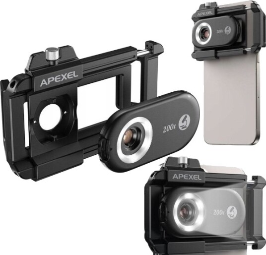 Apexel Digitalt Mikroskop 200X Med Cpl Filter Til Smarttelefon Apl Ms200 Apexel Digitalt Mikroskop 200X Med Cpl Filter Til Smarttelefon Apl Ms200