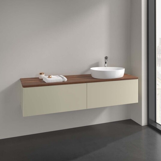 Villeroy & Boch  Antao Servantskap med 2 skuffer 160x50x36 cm m/lys Grå Matt/Valnøtt
