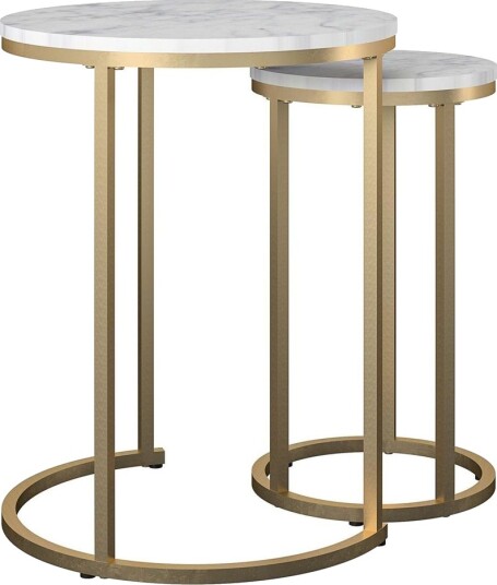 Revazi Sidebord Marmor - Hvit