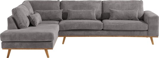Copenhagen 4 seters Venstrevendt L formet Sjeselongsofa i Manchester Mørk grå