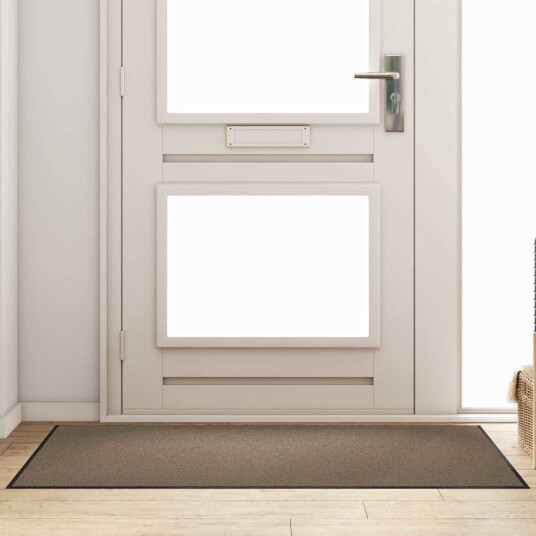 vidaXL Dørmatte Beige og svart 90 x 150 cm 100% Polyamid