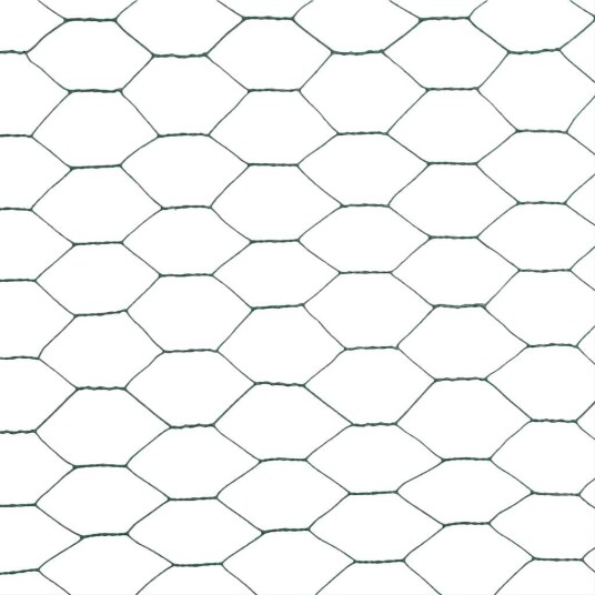 vidaXL Trådgjerde kylling stål med PVC belegg 25x1,5 m grønn