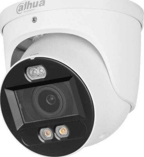 Dahua Vari-Fokal Domekamera Smart Dual Light IPC-HDW3849H-ZAS-PV 8mp 2.7-13.5mm 50m Ir 40m Hvitt Lys Toveis Lyd IP67 Hvit