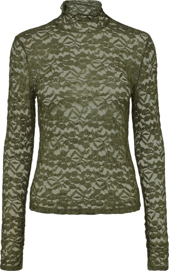 Dante6 Dante6 Irony Lace Turtle Neck Top   MOSS OLIVE   XL