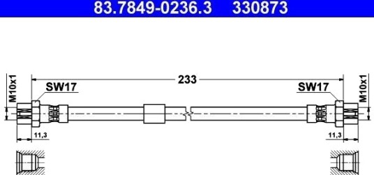 ATE 83.7849 0236.3 Bremseslange ATE 83.7849 0236.3 Bremseslange