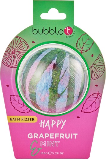 BubbleT Bath Fizzer Happy Grapefruit & Mint Mood