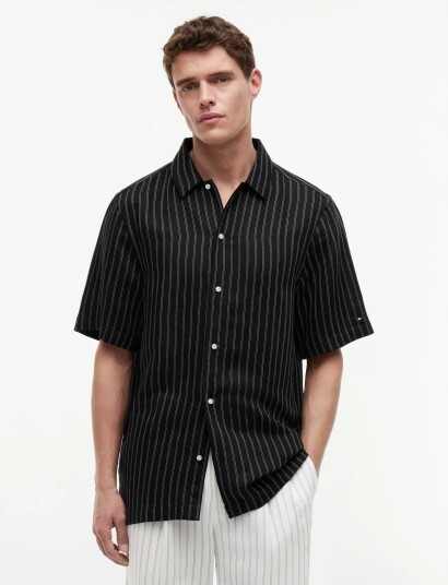 Tommy Hilfiger Dc Engineered Stripe Shirt Black L Tommy Hilfiger Dc Engineered Stripe Shirt Black L