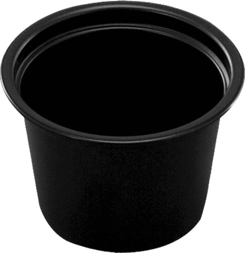 Dressingbæger 30 Ml 1 Oz Ø44x30 Mm Pp Sort,250 Stk/Ps 250 Stk.