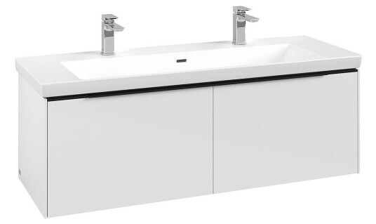Villeroy & Boch  Subway 3.0 Servantskap m/2 skuffer 1272x429x478 mm Hvit Høyglans