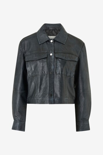 Kaffe Skinn jakke kaVallis Leather Svart