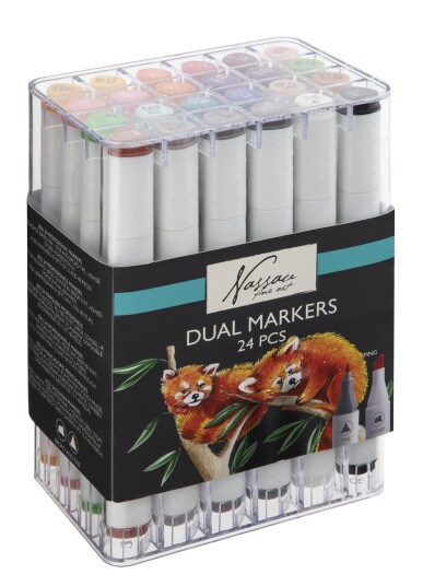 Nassau Fine Art Dual-tip Marker 24-set Nassau Fine Art Dual-tip Marker 24-set