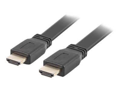 Lanberg - High Speed - HDMI-kabel med Ethernet - HDMI hann til HDMI hann - 3 m - svart - flat, 4K-støtte, 1080p-støtte