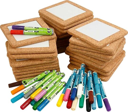 Materiellsett Creativ Company Mal Kjeleunderlag i Ass Farger Str 15,5x15,5 cm 1 Sett