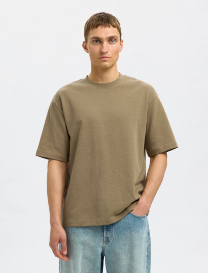 Selected Slhlooseoscar Ss O Neck Tee Noos Khaki green S Selected Slhlooseoscar Ss O Neck Tee Noos Khaki green S