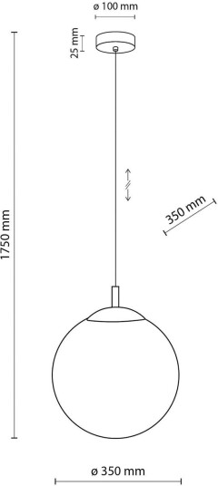 TK Lighting Esme pendellampe opalt glass enkeltlys Ø 35 cm TK Lighting Esme pendellampe opalt glass enkeltlys Ø 35 cm