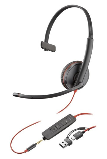 HP Poly Blackwire 3215 headset, svart