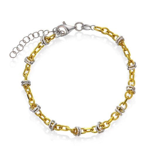 Pan Jewelry Candy armbånd i 925 sølv og forgylt 19 cm