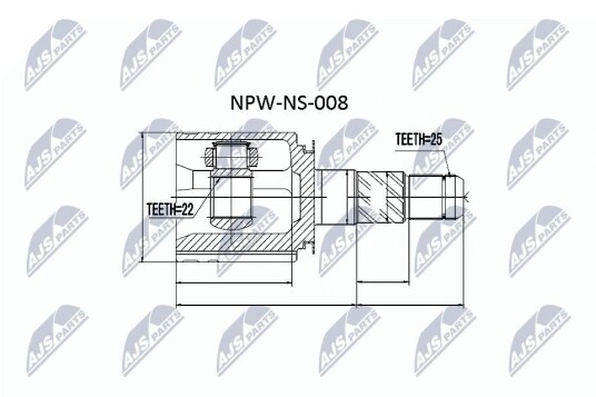 Nty Drivknute drivaksel NTY NPW NS 008