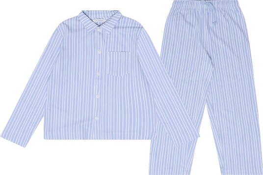 Mango Full Cotton Striped Pyjama Set LT PASTEL BLUE 152 Mango Full Cotton Striped Pyjama Set LT PASTEL BLUE 152
