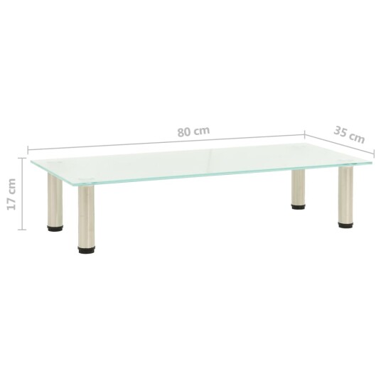 vidaXL TV-benk frostet 80x35x17 cm herdet glass