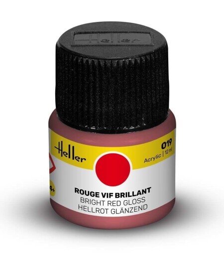 Heller Akryl No 19 Bright Red - Gloss 12ml