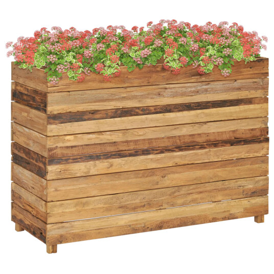 vidaXL Høybed 100x40x72 cm resirkulert teak og stål