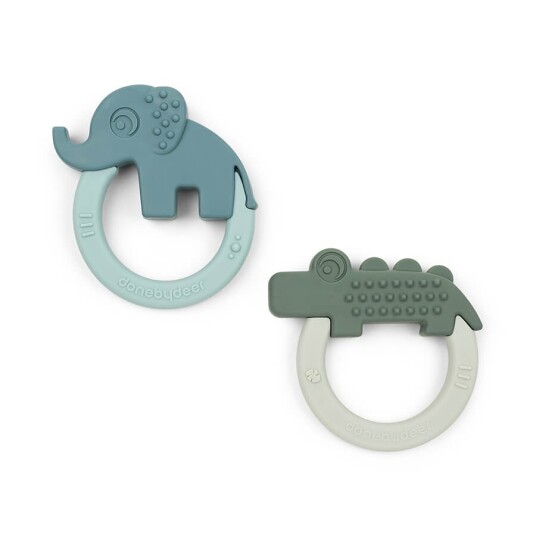 Done By Deer Deer Friends 2pk Bitering/teether Mustard/powder