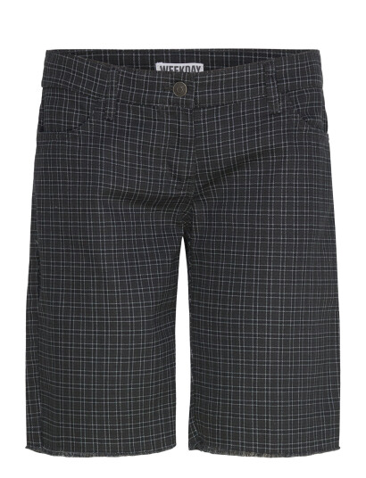 Weekday Checked Knee-Length Cotton Twill Shorts - Black - 38 Weekday Checked Knee-Length Cotton Twill Shorts - Black - 38