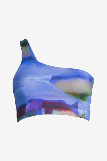 Casall Bikinioverdel One Shoulder Printed Bikini Top Blå