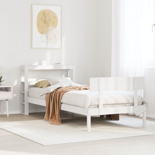 Sengeramme uten madrass hvit 90x190 cm heltre furu 3305787