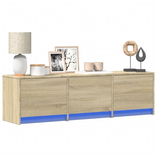 TV-benk med LED sonoma eik 140x34x40 cm konstruert tre 852245