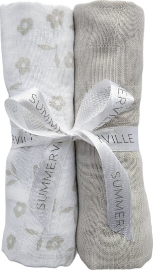 Summerville Organic Musselinteppe 2-Pakk Petal/Silver Grey