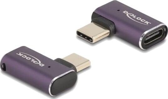 Delock Usb Adapter Usb C Hann Venstre/Høyre Vinklet Til Usb C Hunn Usb4 / Thunderbolt 3 / Thunderbolt 4 / Displayport 1.4 48 V 5 A 8K 60Hz Støtte Støtte For Power Delivery 3,1 Opp Til 240 W Strømforsyningsstøtte Up To 40 Gbps Data