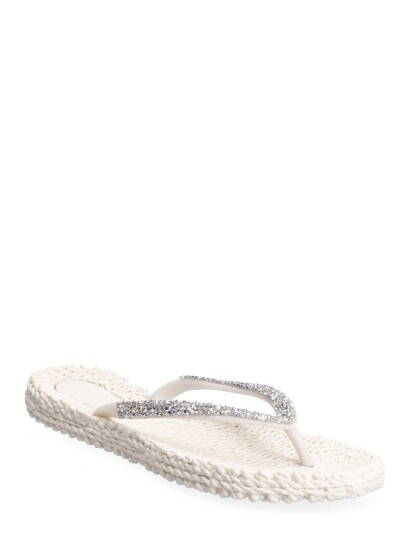 Ilse Jacobsen Flip Flops With Rhinestones Cream 38