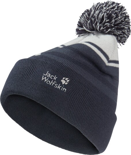 Jack Wolfskin Jack Wolfskin Kid's Stripy Pompom Beanie Dark Navy S