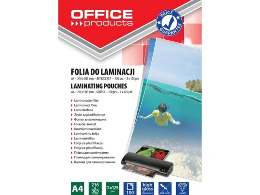 Kontorprodukter Kontorprodukter Lamineringsfolie A4 2X125 Mikron Blank 100 Stk. Gjennomsiktig