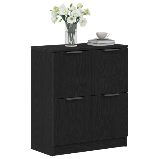 Serviesskap Svart 60 x 30 x 70 cm Konstruert tre Serviesskap Svart 60 x 30 x 70 cm Konstruert tre