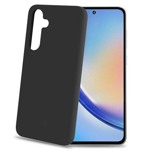 Celly Cromo Mobildeksel for Samsung Galaxy A35 5G, Sort, Mykt Gummideksel