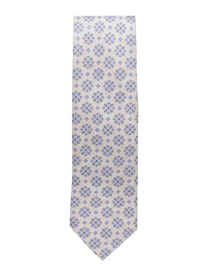 Portia 1924 Pattern Silk Tie Cream ONE SIZE