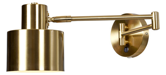 BEROS Vegglampe – Messing 1x40W E27 Justerbar arm