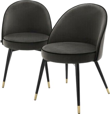 Cooper spisestol roche dark grey velvet set om 2 Cooper spisestol roche dark grey velvet set om 2
