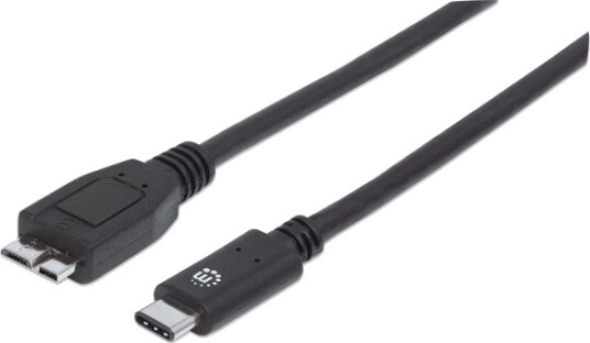 Manhattan 353397 1 M Usb C Micro-Usb B Usb 3.2 Gen 2 3.1 Gen 2 10 Gbit/S Sort