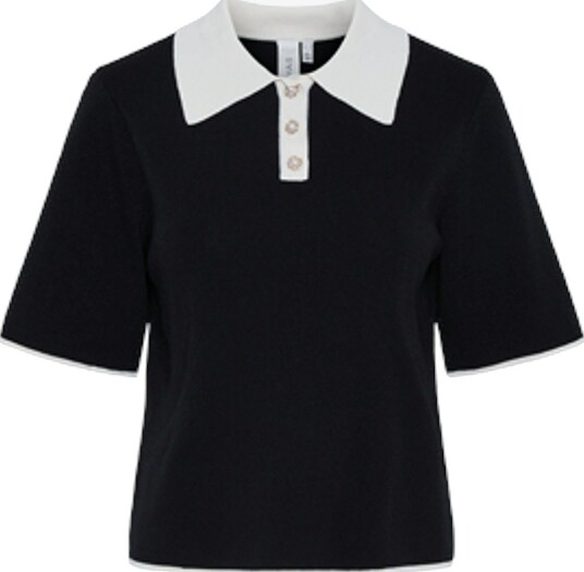 YAS Yasmille Ss Knit Pullover   Black   S